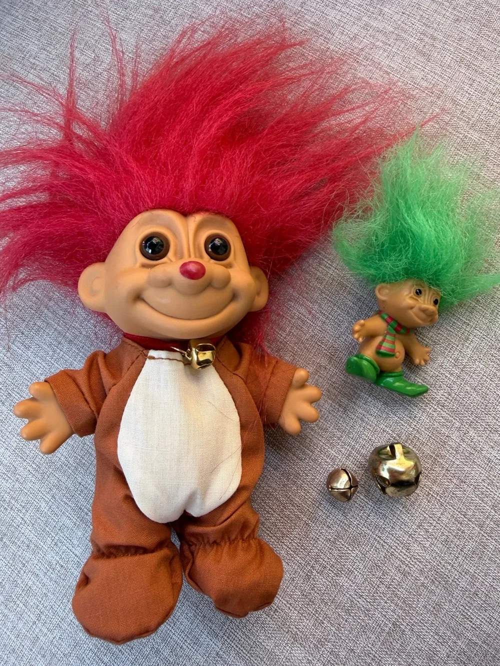 Russ Christmas Troll Doll Reindeer Costume Red Hair Holiday Bundle